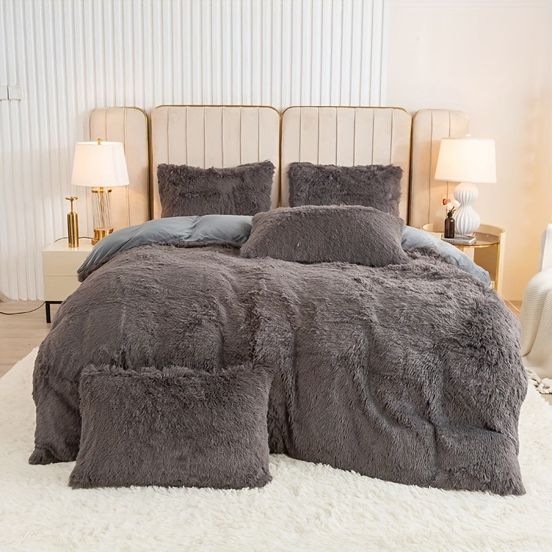 Ultra-Soft Plush Duvet Cover Set with Zipper - Luxury & Comfort