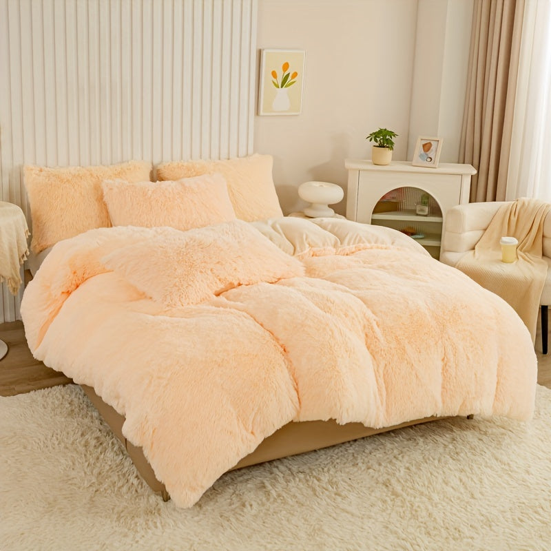 Ultra-Soft Plush Duvet Cover Set with Zipper - Luxury & Comfort