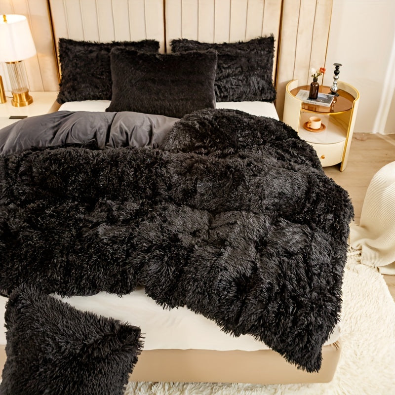 Ultra-Soft Plush Duvet Cover Set with Zipper - Luxury & Comfort