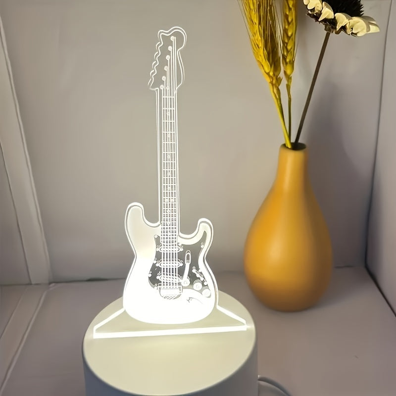 MusicGlow - 3D Guitar Night Light with Colour Lighting