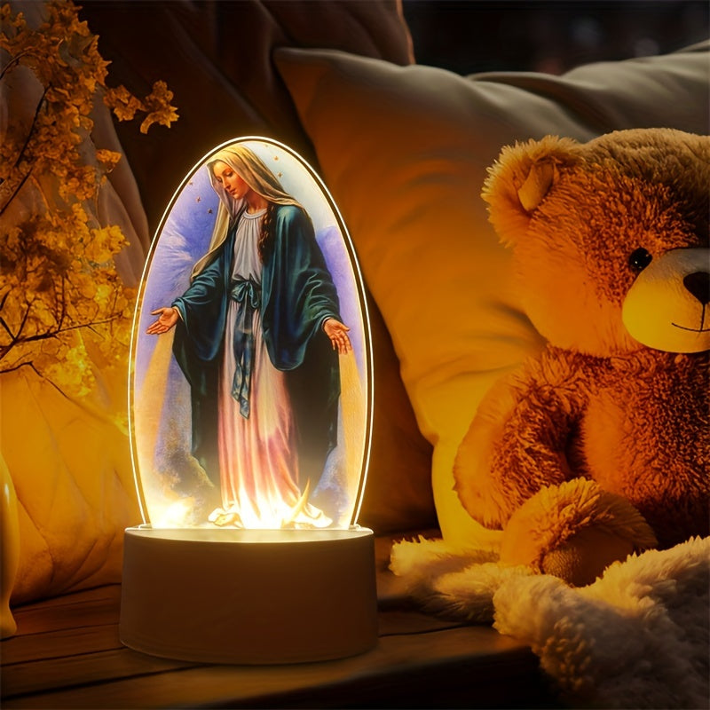 DivineGlow Nightlight - LED Virgin Mary with Acrylic