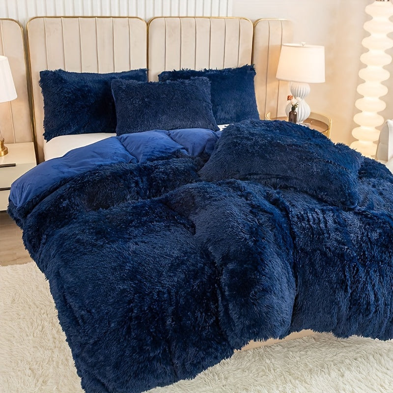 Ultra-Soft Plush Duvet Cover Set with Zipper - Luxury & Comfort