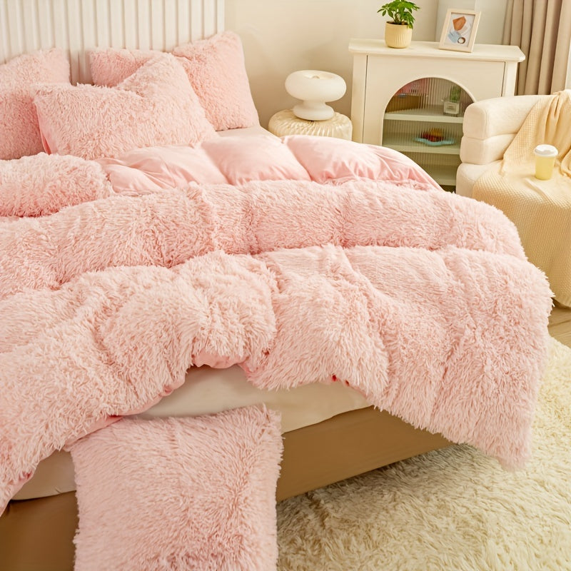 Ultra-Soft Plush Duvet Cover Set with Zipper - Luxury & Comfort
