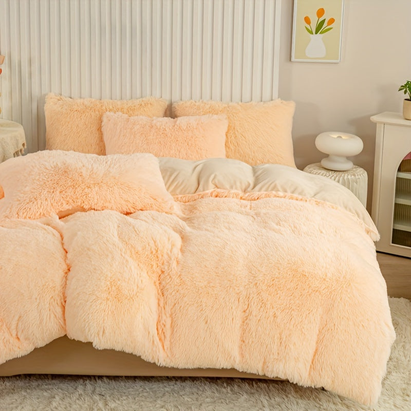 Ultra-Soft Plush Duvet Cover Set with Zipper - Luxury & Comfort
