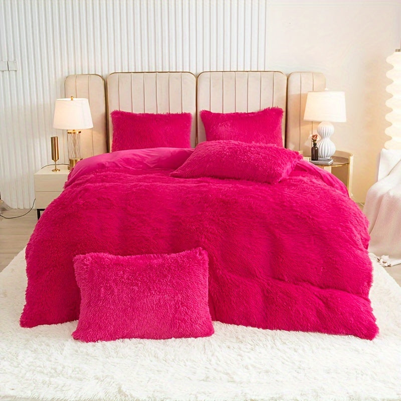 Ultra-Soft Plush Duvet Cover Set with Zipper - Luxury & Comfort