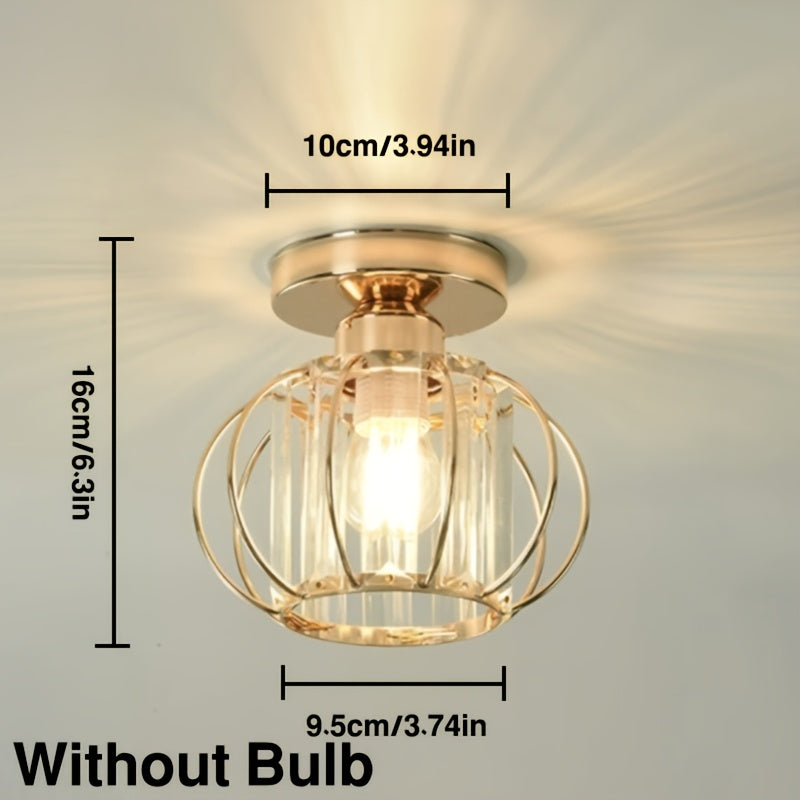 CrystalGlow - Luxury Crystal Hallway Lamp, Black Gold