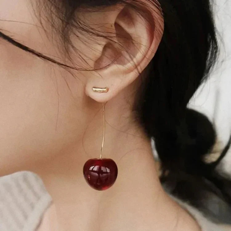 Cheerful Red Cherry Earrings - A Touch of Elegance