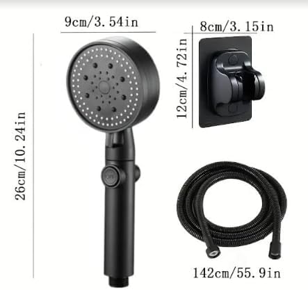 AquaFlex - Luxury Black High-Pressure Shower Head