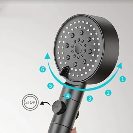AquaFlex - Luxury Black High-Pressure Shower Head