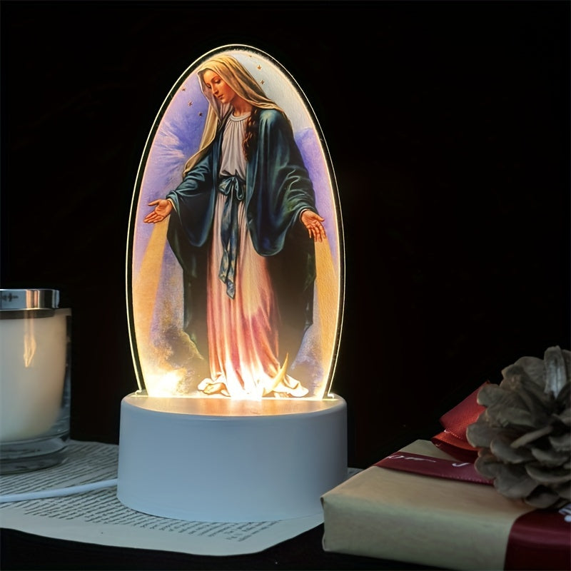 DivineGlow Nightlight - LED Virgin Mary with Acrylic