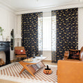 BatGlow Curtains - Elegant Bat Print of Transparent Polyester