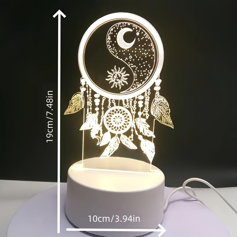 DreamCatcherGlow – 3D LED Night Light with USB