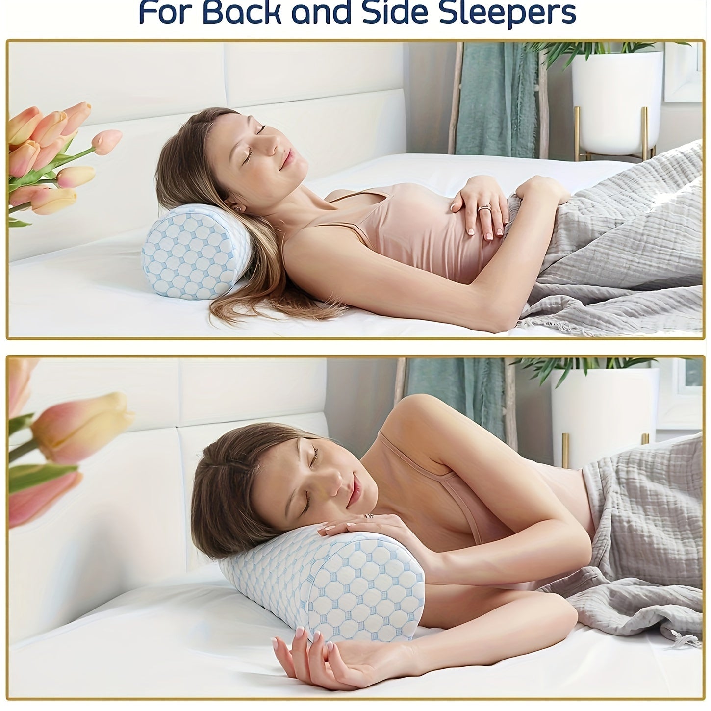 SleepAlign Pillow – Cooling Memory Foam Neck Roll