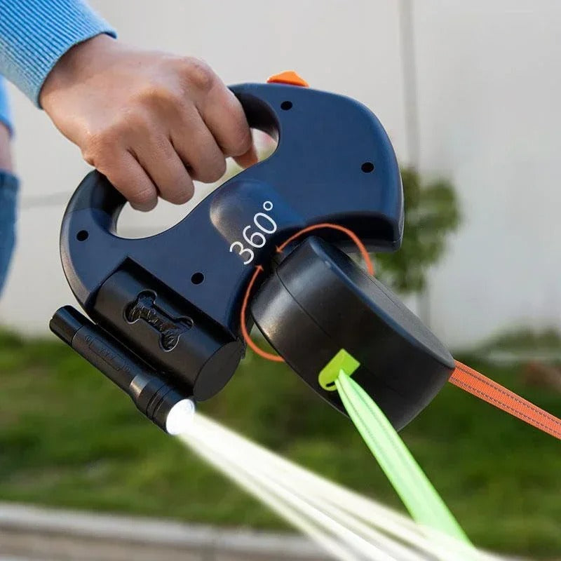 Bordeaux Duo – Double Leash with LED and Dispenser