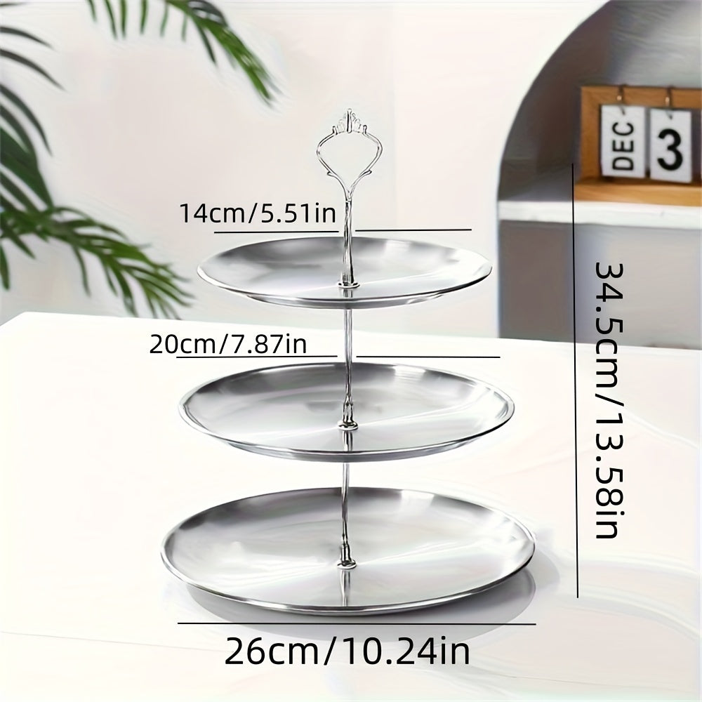 SteelTower - Elegant Triple Serving Dish for Parties