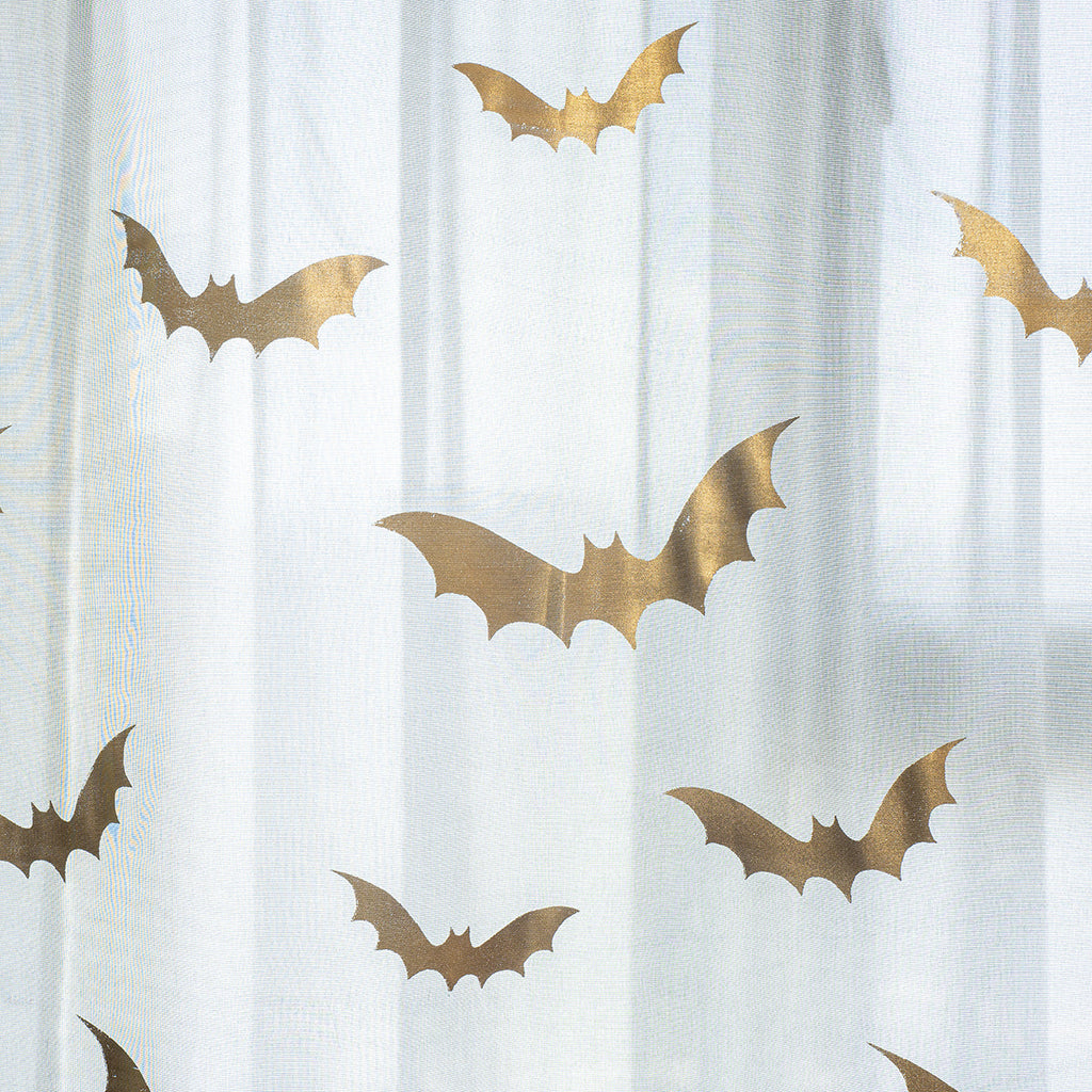 BatGlow Curtains - Elegant Bat Print on Transparent Polyester