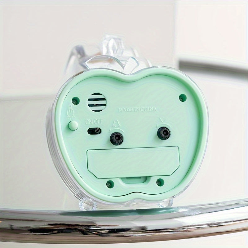 CrystalFruit Clock - Elegant Apple-Shaped Lighting