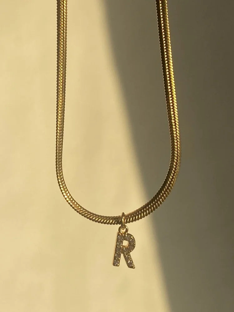 Stylish Gold Initial Necklace - Ella