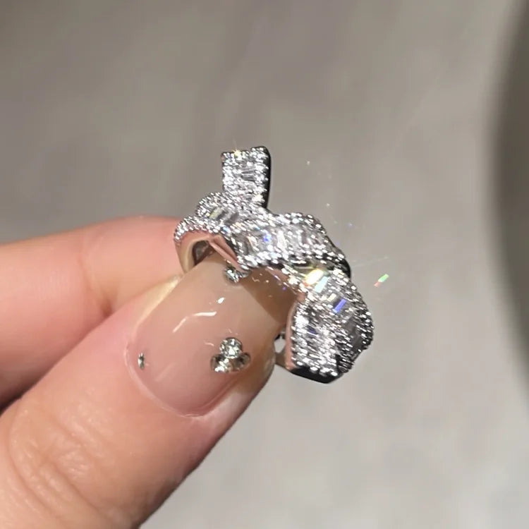 Elegant Adjustable Diamond Knot Ring - Serena Collection