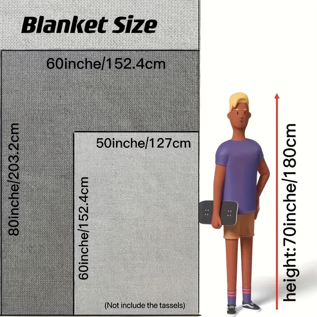 CozyWeave – Stylish Knitted Blanket with Tassels