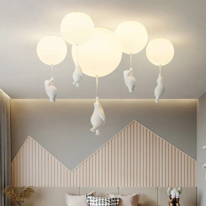 CloudBear - Playful Children's Ceiling Lamp with Balloon