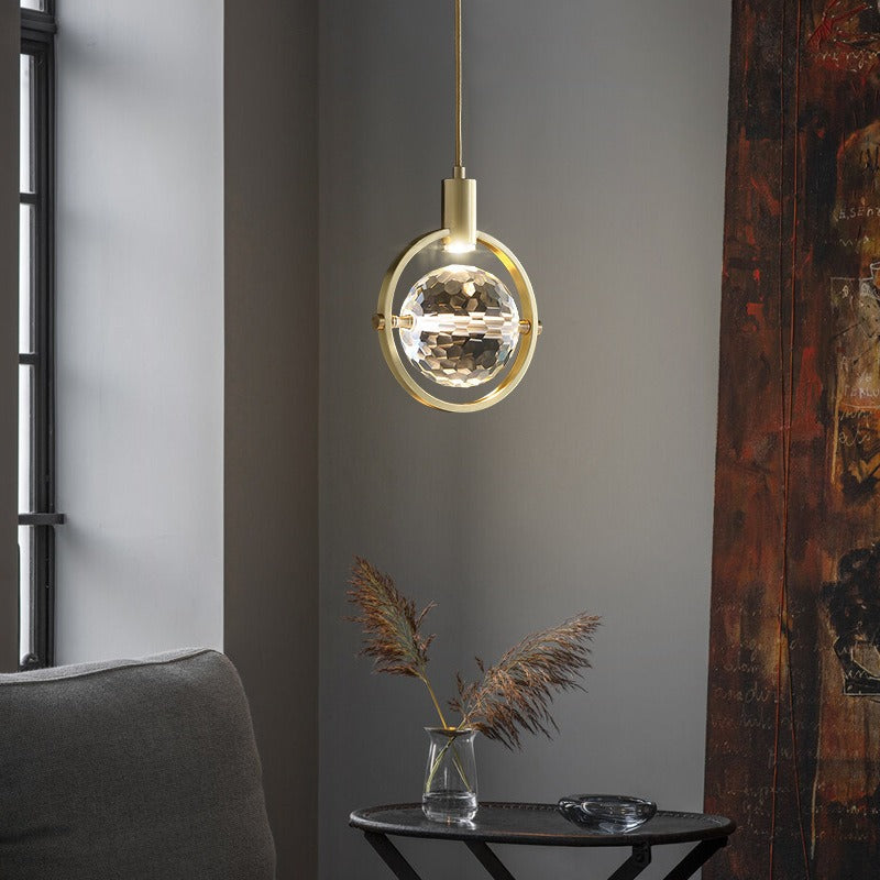CrystalChic Pendant - Ring-Shaped LED Pendant Light with Sparkling Crystals
