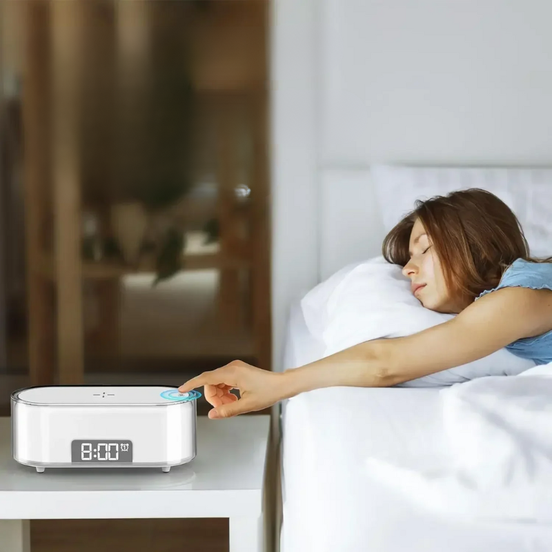SmartCharge - Elegant Wireless Charging Station with Alarm Function
