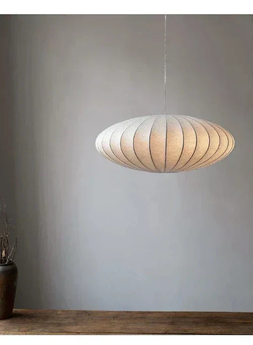 SilkCrown – Luxury Silk Pendant Lamp with Crystals