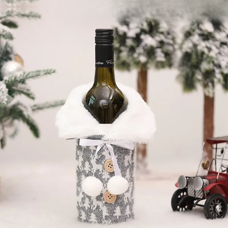 Festive Cheers Wine Bottle Cover - Elegant Wine Bottle Cover for the Holidays