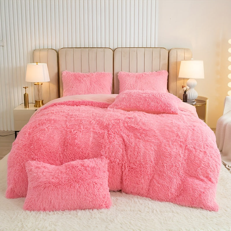 Ultra-Soft Plush Duvet Cover Set with Zipper - Luxury & Comfort