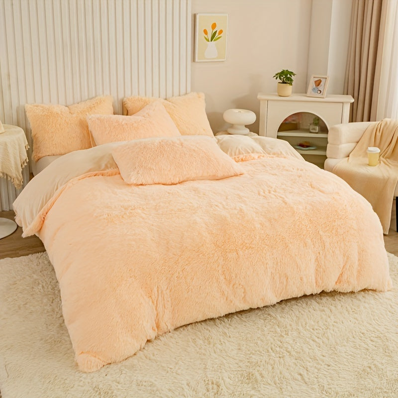 Ultra-Soft Plush Duvet Cover Set with Zipper - Luxury & Comfort