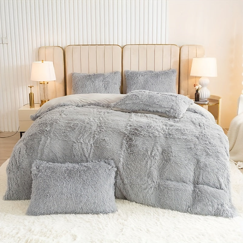 Ultra-Soft Plush Duvet Cover Set with Zipper - Luxury & Comfort