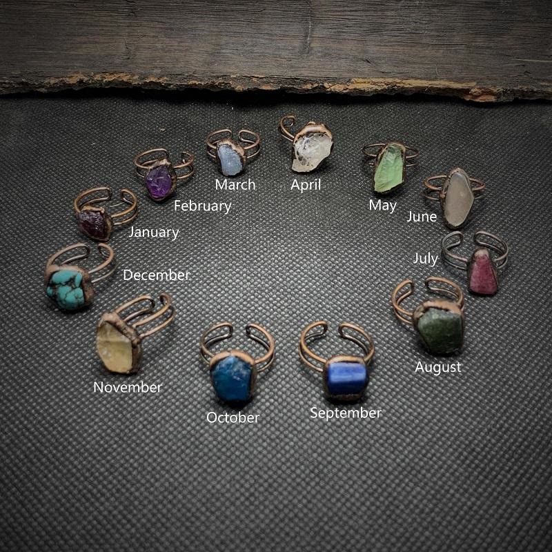 Elegant Natural Birthstones Ring - Selina