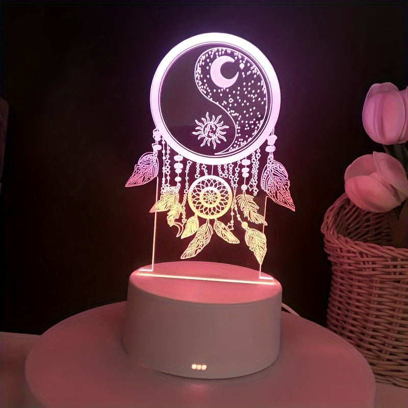 DreamCatcherGlow – 3D LED Night Light with USB