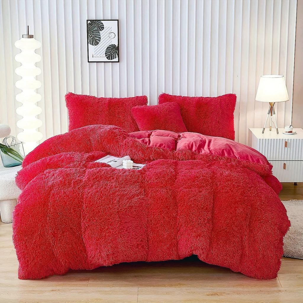 Ultra-Soft Plush Duvet Cover Set with Zipper - Luxury & Comfort