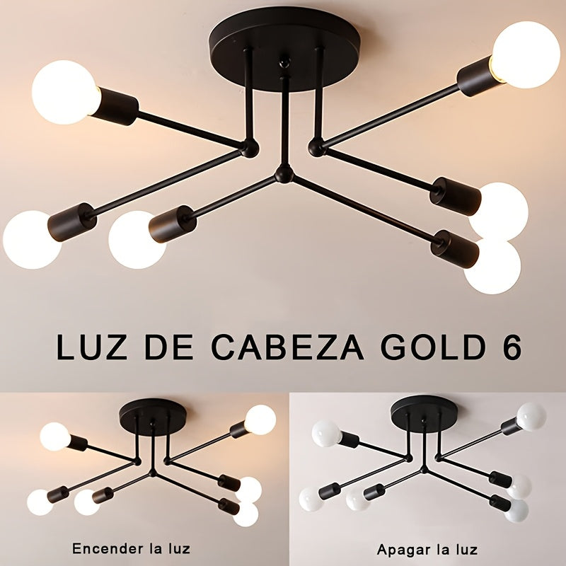 RetroGlow - Industrial 6-Light Ceiling Fixture