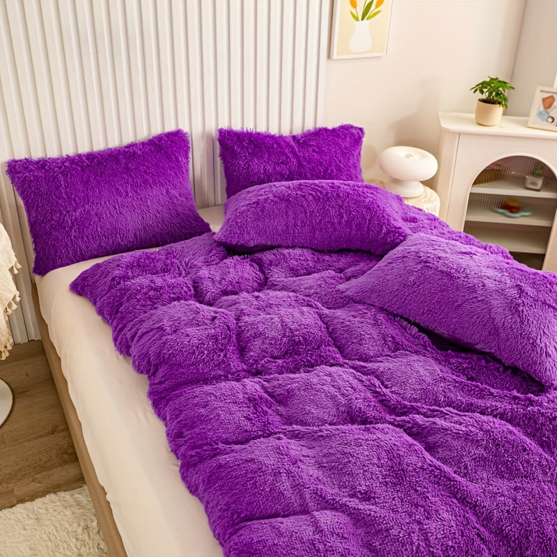 Ultra-Soft Plush Duvet Cover Set with Zipper - Luxury & Comfort