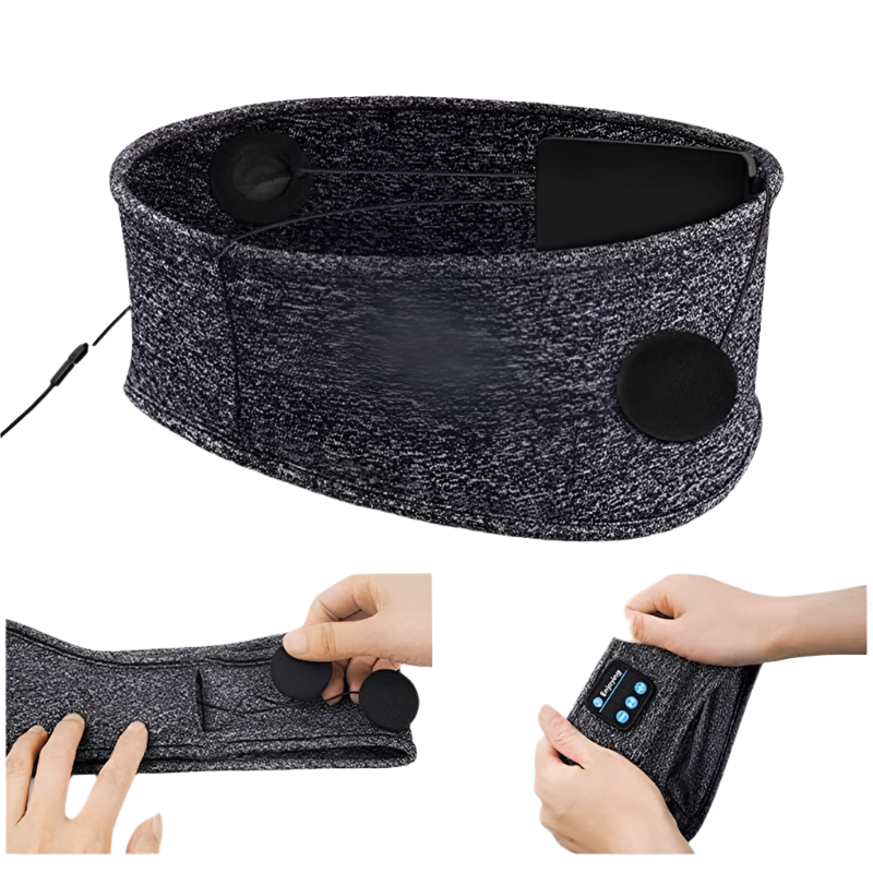 SnoozeMelody - Noise-Cancelling Bluetooth Sleep Mask for Peaceful Nights