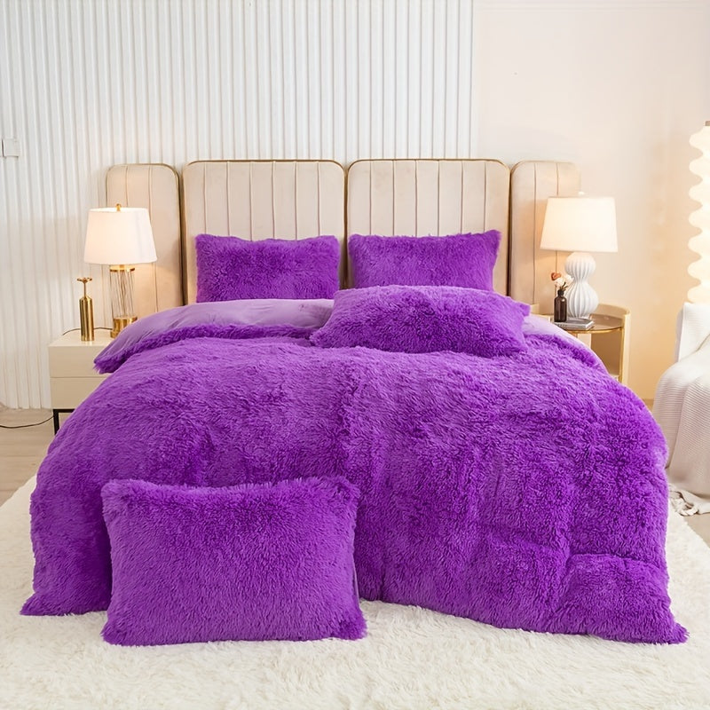 Ultra-Soft Plush Duvet Cover Set with Zipper - Luxury & Comfort