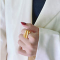 Elegant Layered Twist Ring - Amaris