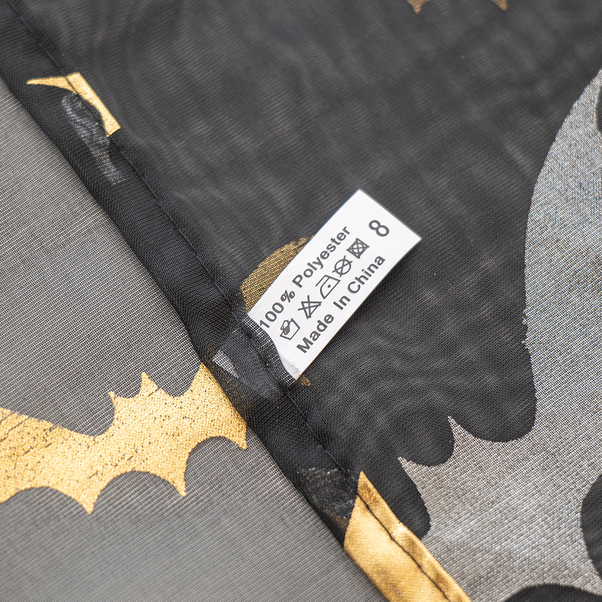 BatGlow Curtains - Elegant Bat Print on Transparent Polyester