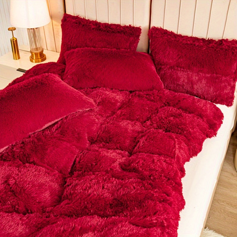 Ultra-Soft Plush Duvet Cover Set with Zipper - Luxury & Comfort