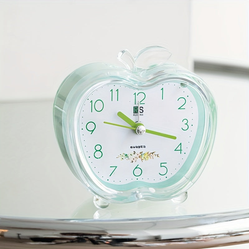 CrystalFruit Clock - Elegant Apple-Shaped Lighting