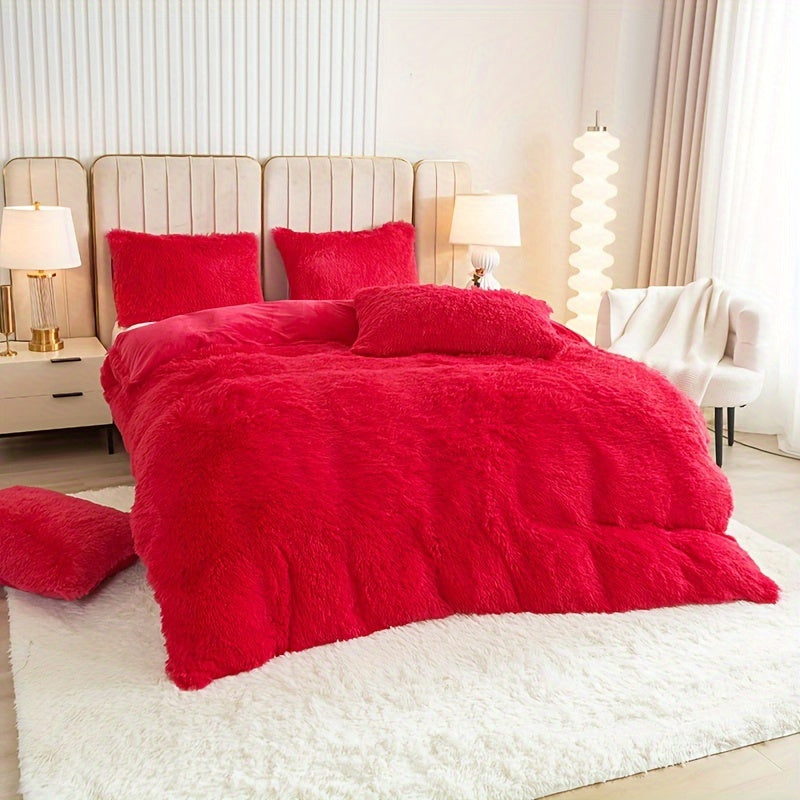 Ultra-Soft Plush Duvet Cover Set with Zipper - Luxury & Comfort