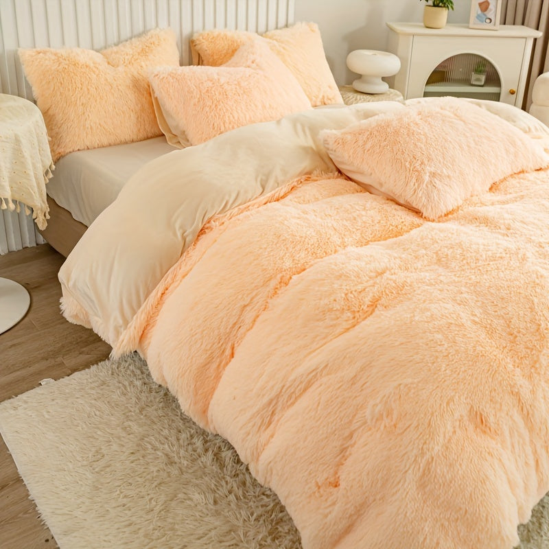 Ultra-Soft Plush Duvet Cover Set with Zipper - Luxury & Comfort