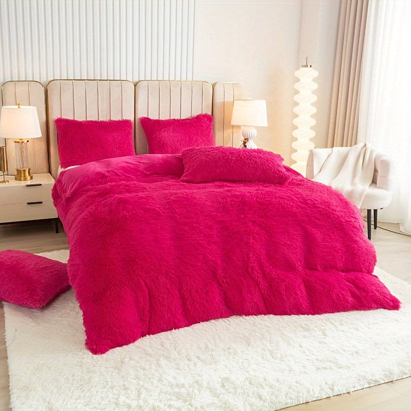 Ultra-Soft Plush Duvet Cover Set with Zipper - Luxury & Comfort