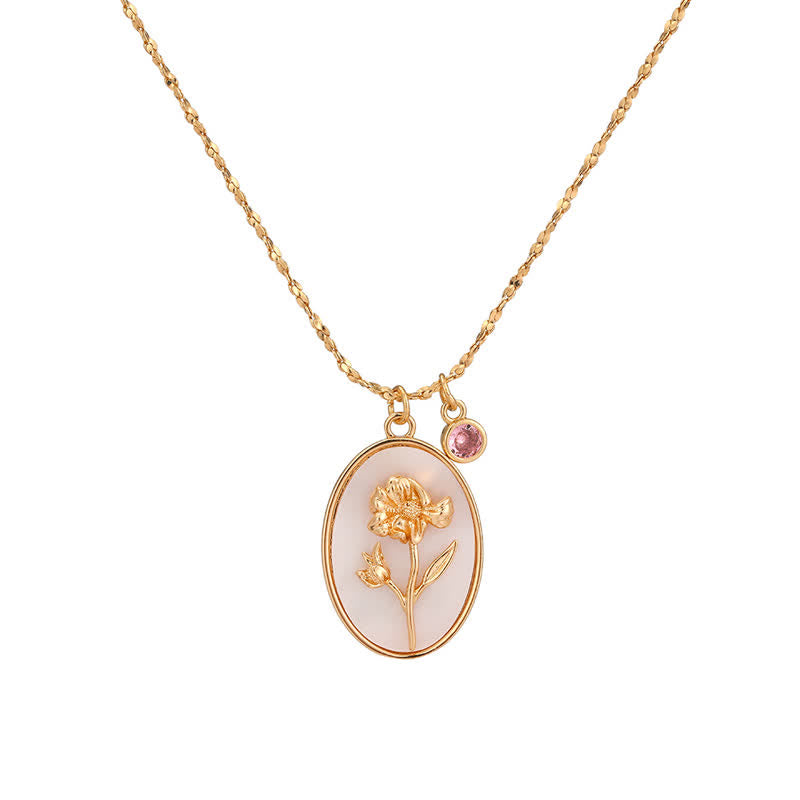 Aurora Birthstone and Birth Flower Necklace – A Personal Piece of Jewelry for My Loved Ones