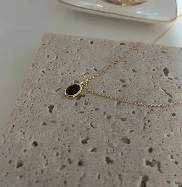 Elegant Black Onyx and Pearl Stacked Necklace - Aria Collection