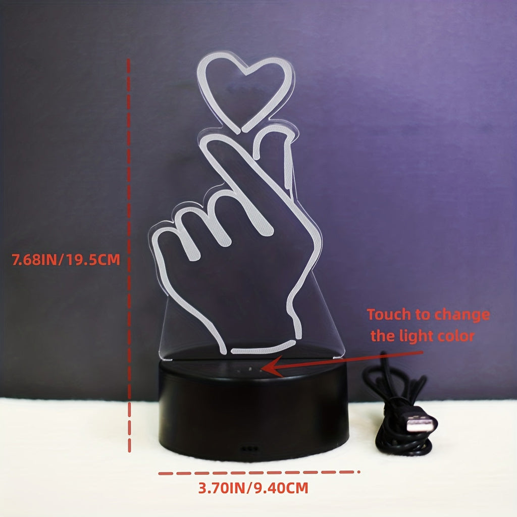 IllumiHeart - Colorful LED Night Light with Touch Control
