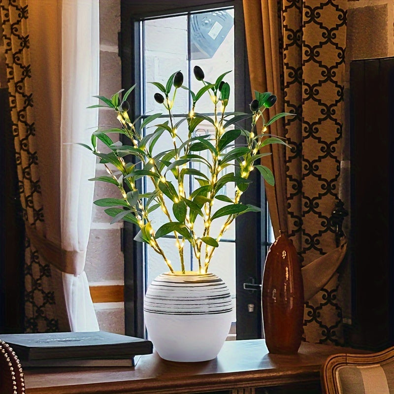 LumiTak – Elegant Olive Branch LED Table Lamp